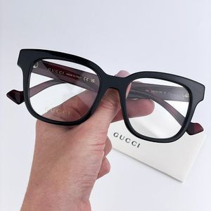 Gucci GG0958O 008 Eyeglasses Black Burgundy Square Unisex